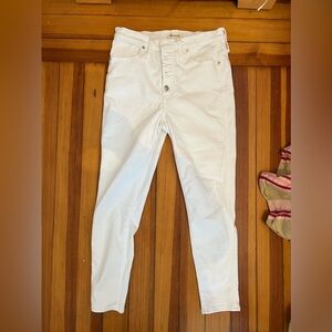 Madewell white skinny crop jeans